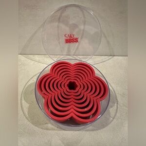 Cake Boss 8-Piece Cookie Cutter Set  - Daisies Flowers Red Nylon Nesting Cutters